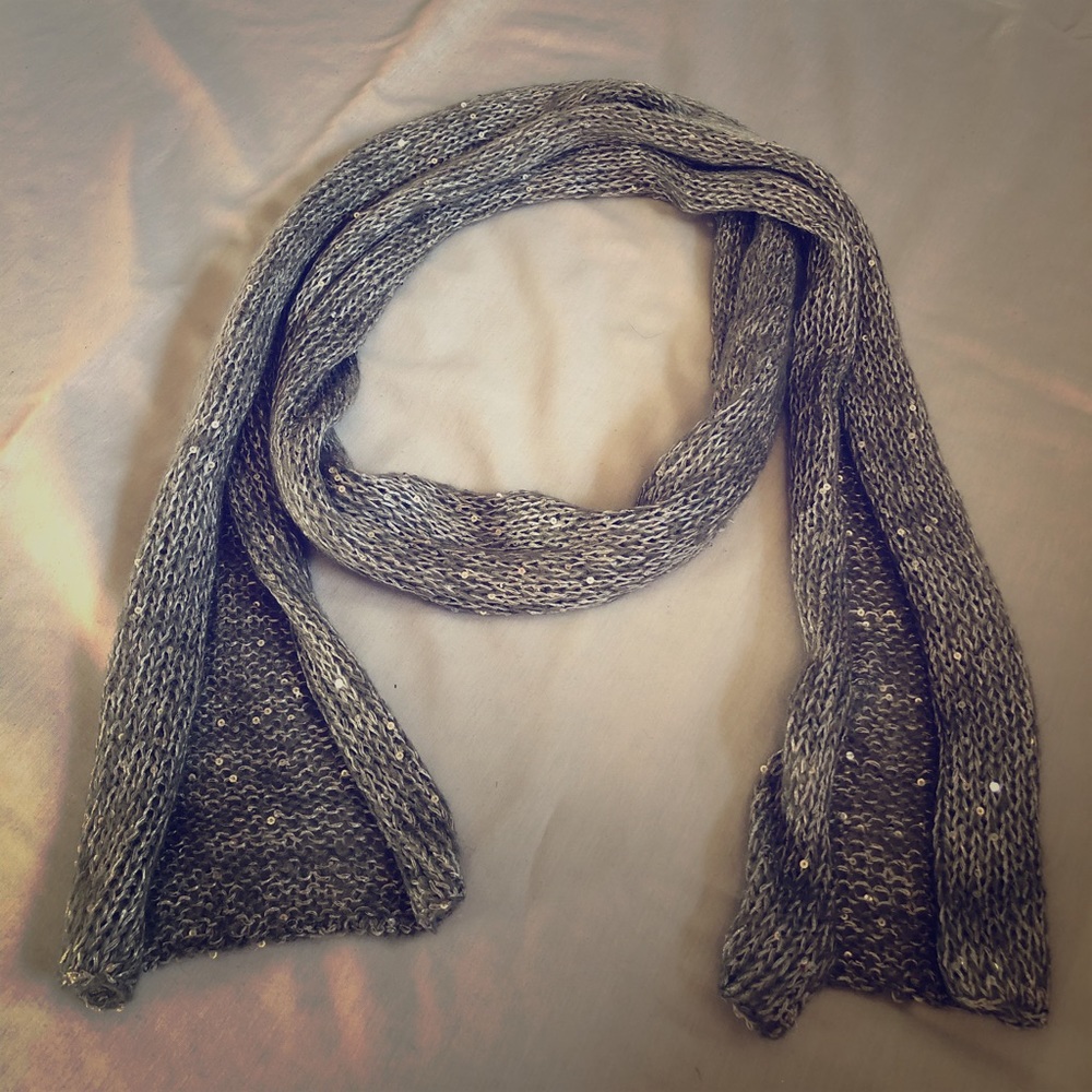 Gray Sparkly Scarf